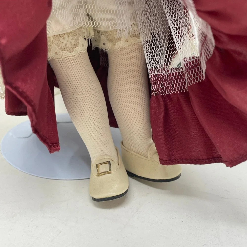 Noble Heritage Collection 1997 Porcelain Doll Burgundy Lace Victorian 16 Inch